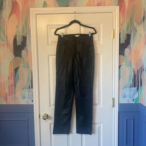 Good American Black Boot Cut Faux Leather Pants Sz 27 / 4